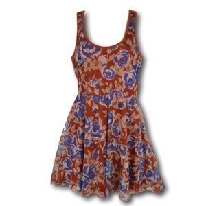 Womens American Rag Floral Sleeveless Lace Dress M